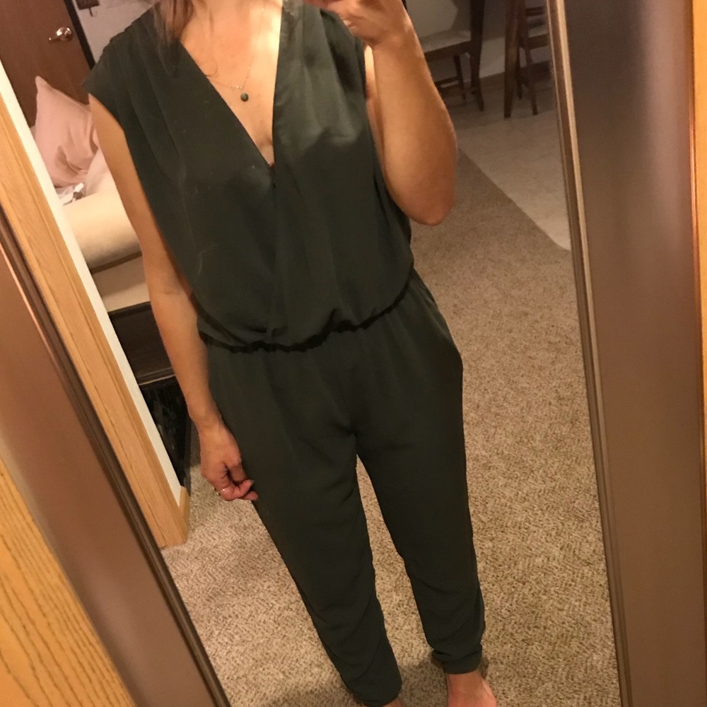 Zara Basic Dark Green Romper - image 1